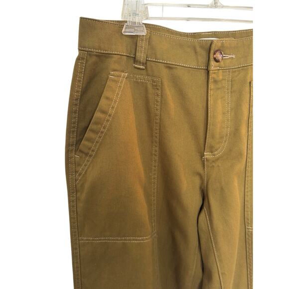 NWT Old Navy High Rise Straight Leg Utility Pants Satin Moss Green W's 10P - Picture 4 of 9